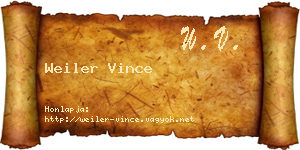 Weiler Vince névjegykártya